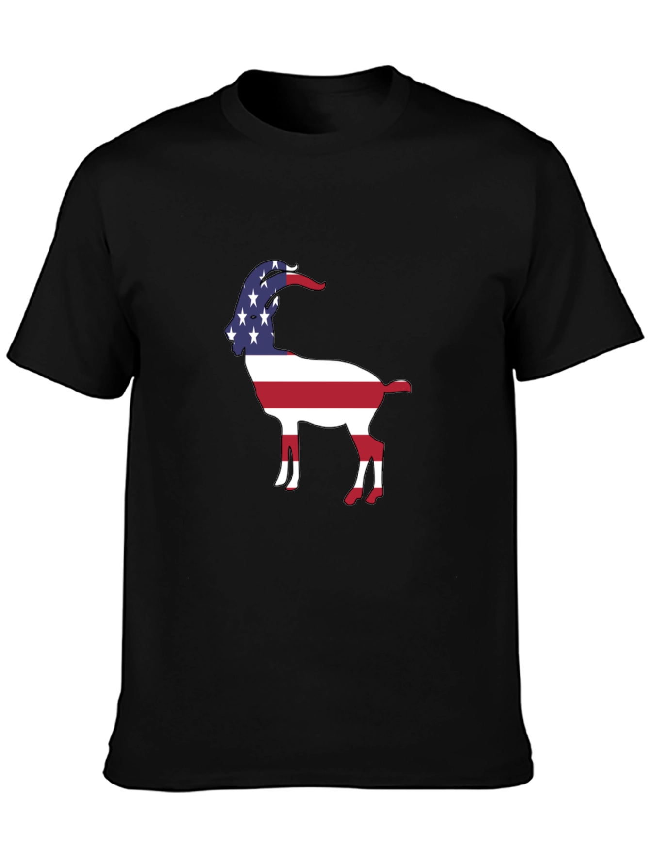 Patriotic Goat Graphic Tee - Black