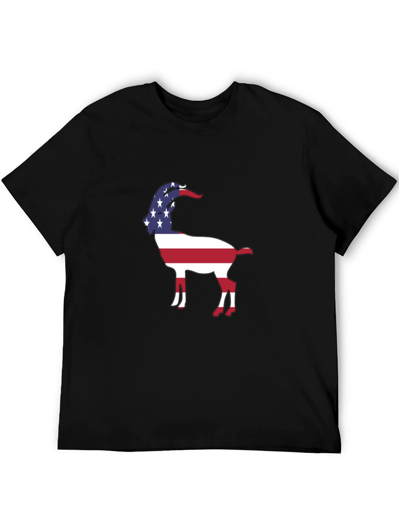 Patriotic Goat Graphic Tee - Black