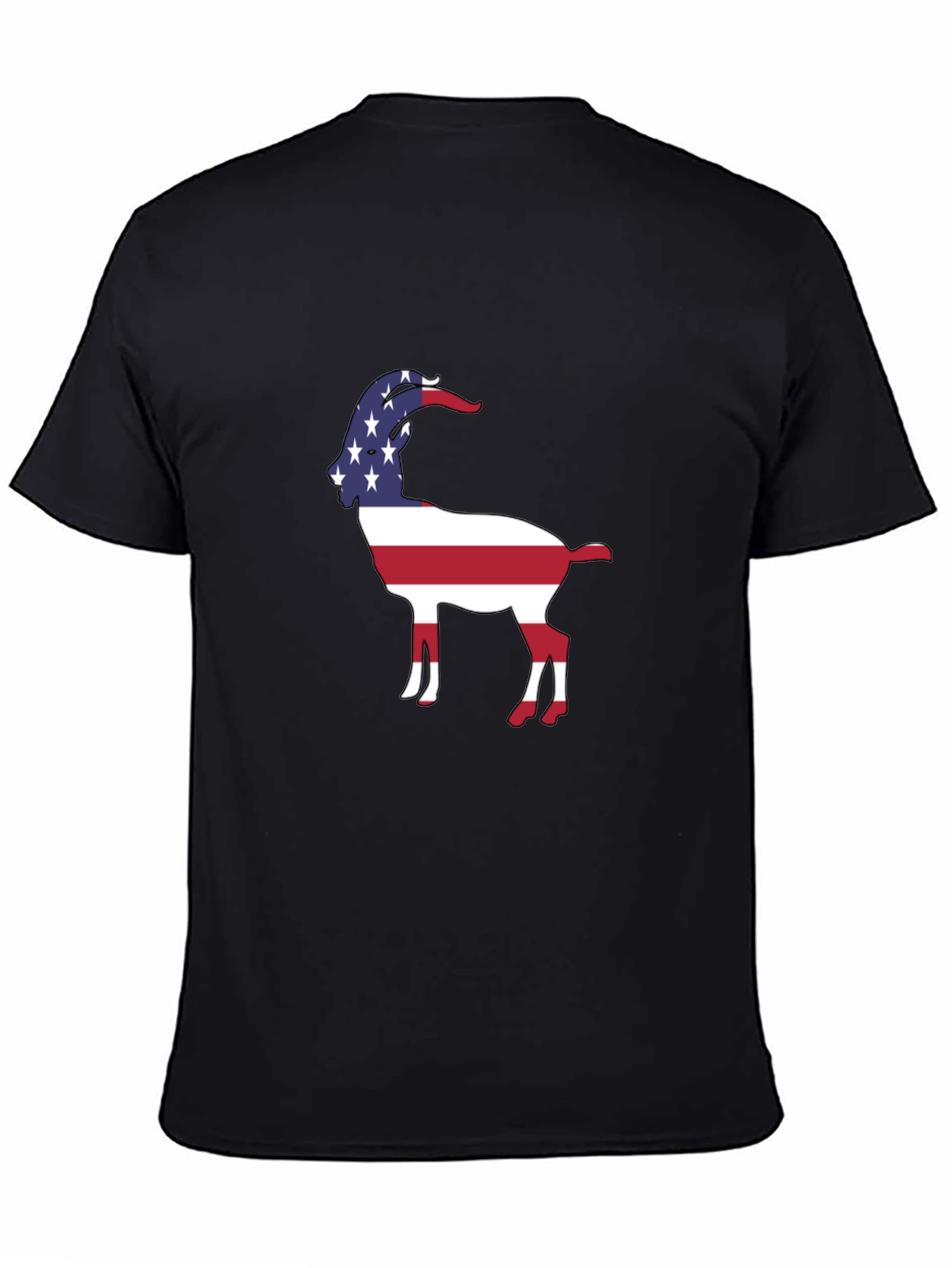 Patriotic Goat Graphic Tee - Black
