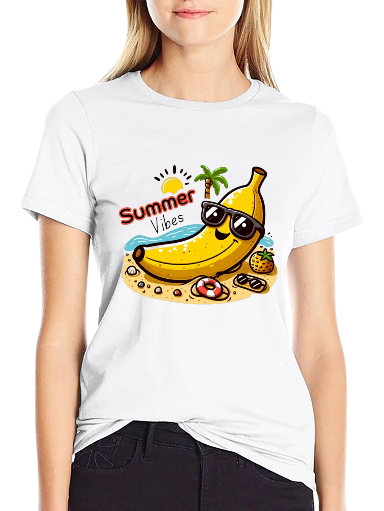 Summer Vibes Banana Graphic T-Shirt