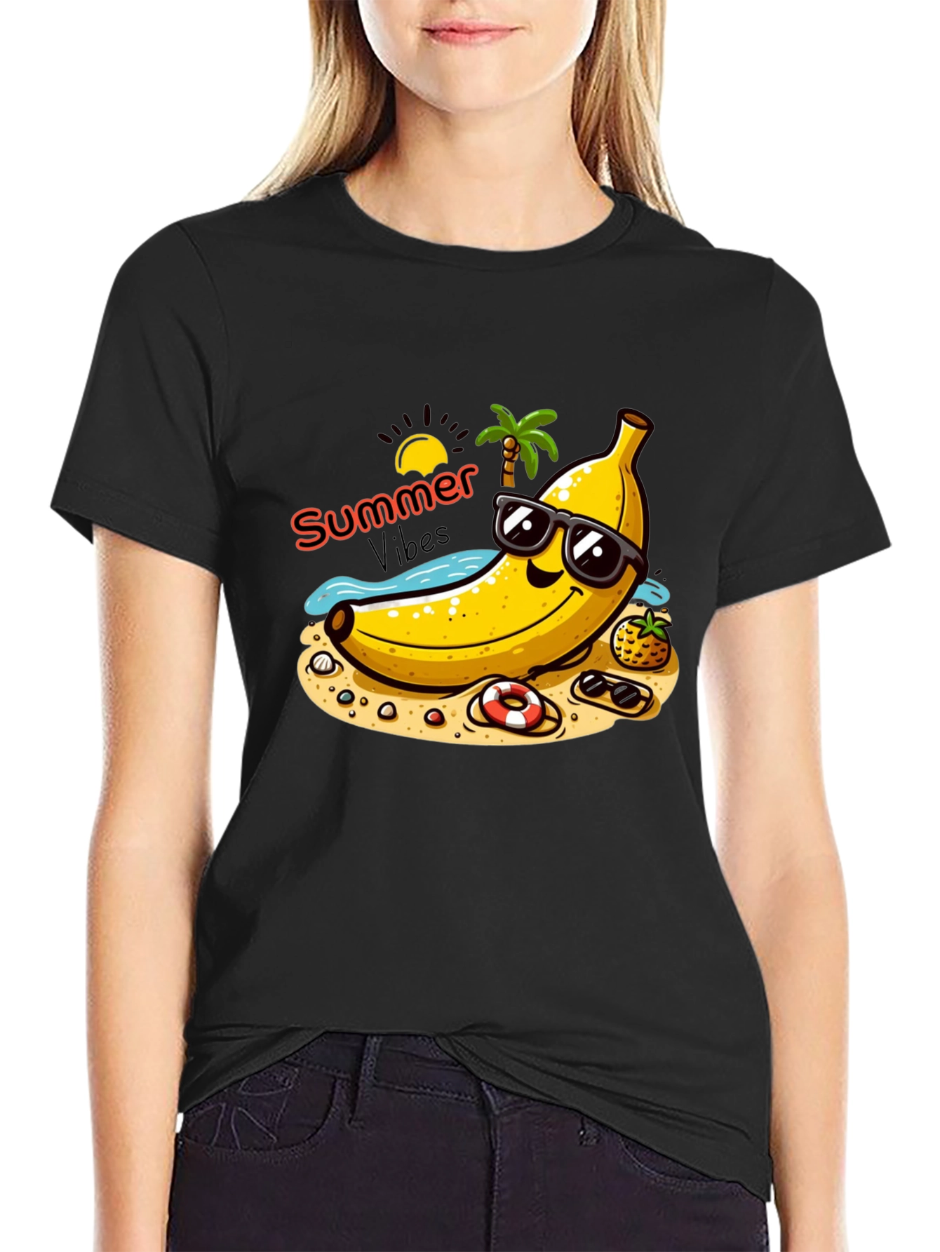 Summer Vibes Banana Graphic T-Shirt
