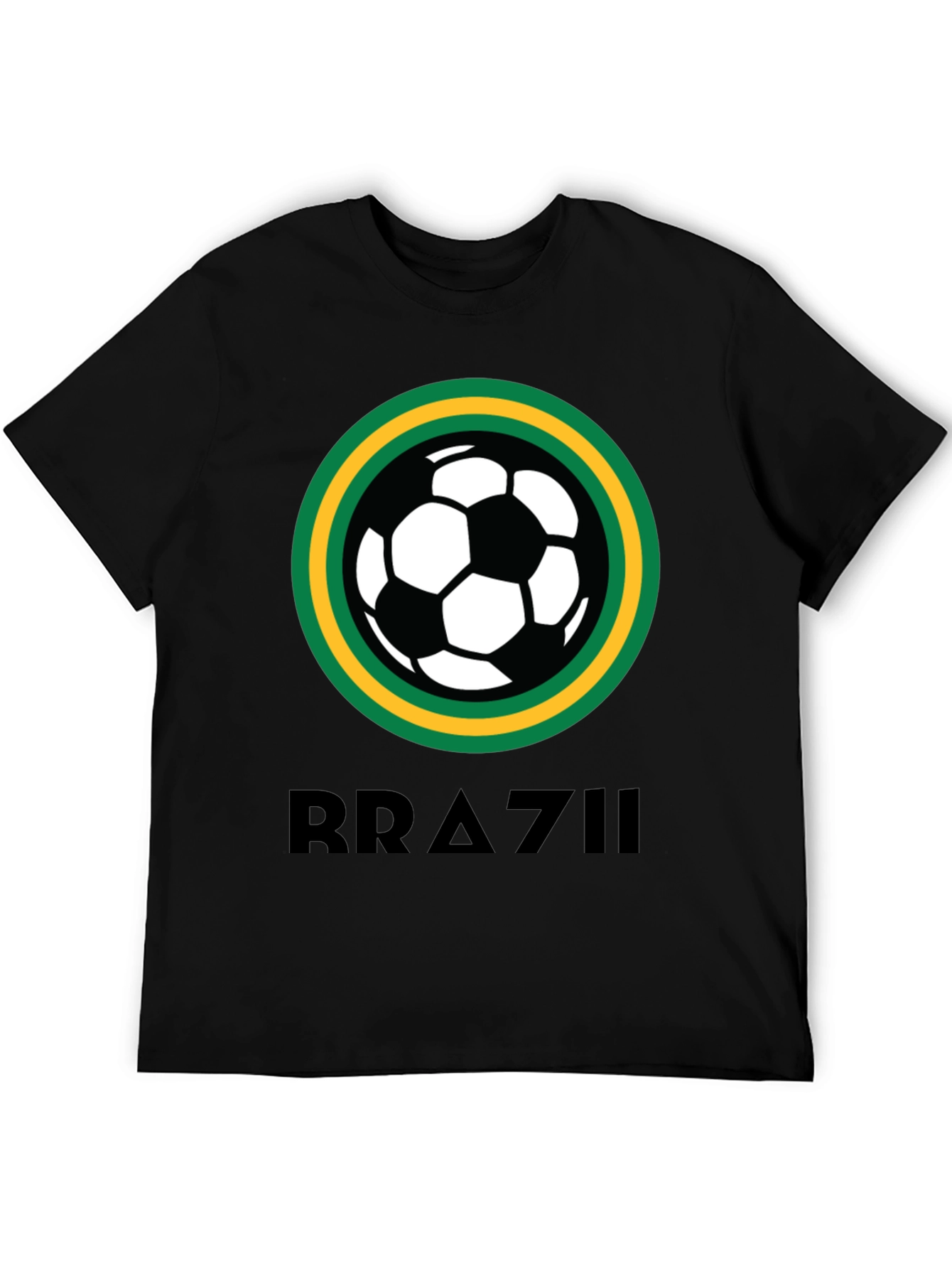Brazil Soccer T-Shirt - Black Graphic Tee