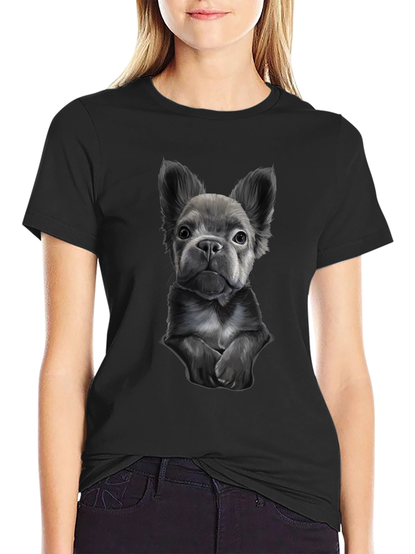 Black Bulldog Graphic Tee for Men