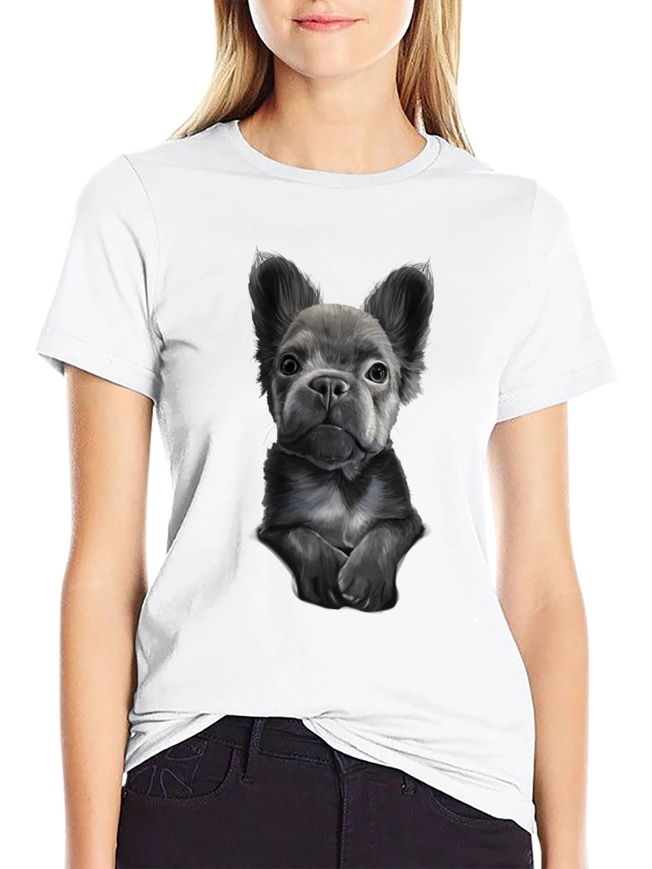 Black Bulldog Graphic Tee for Men