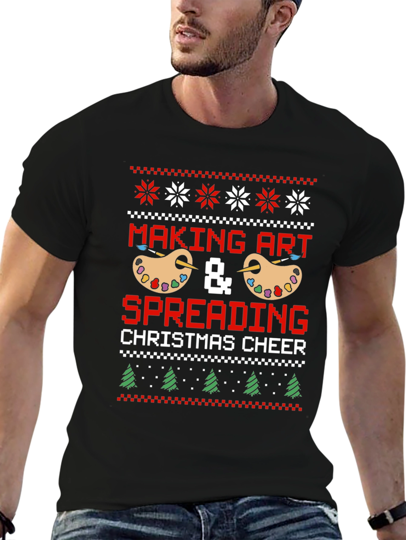 Making Art Christmas Cheer Graphic Tee