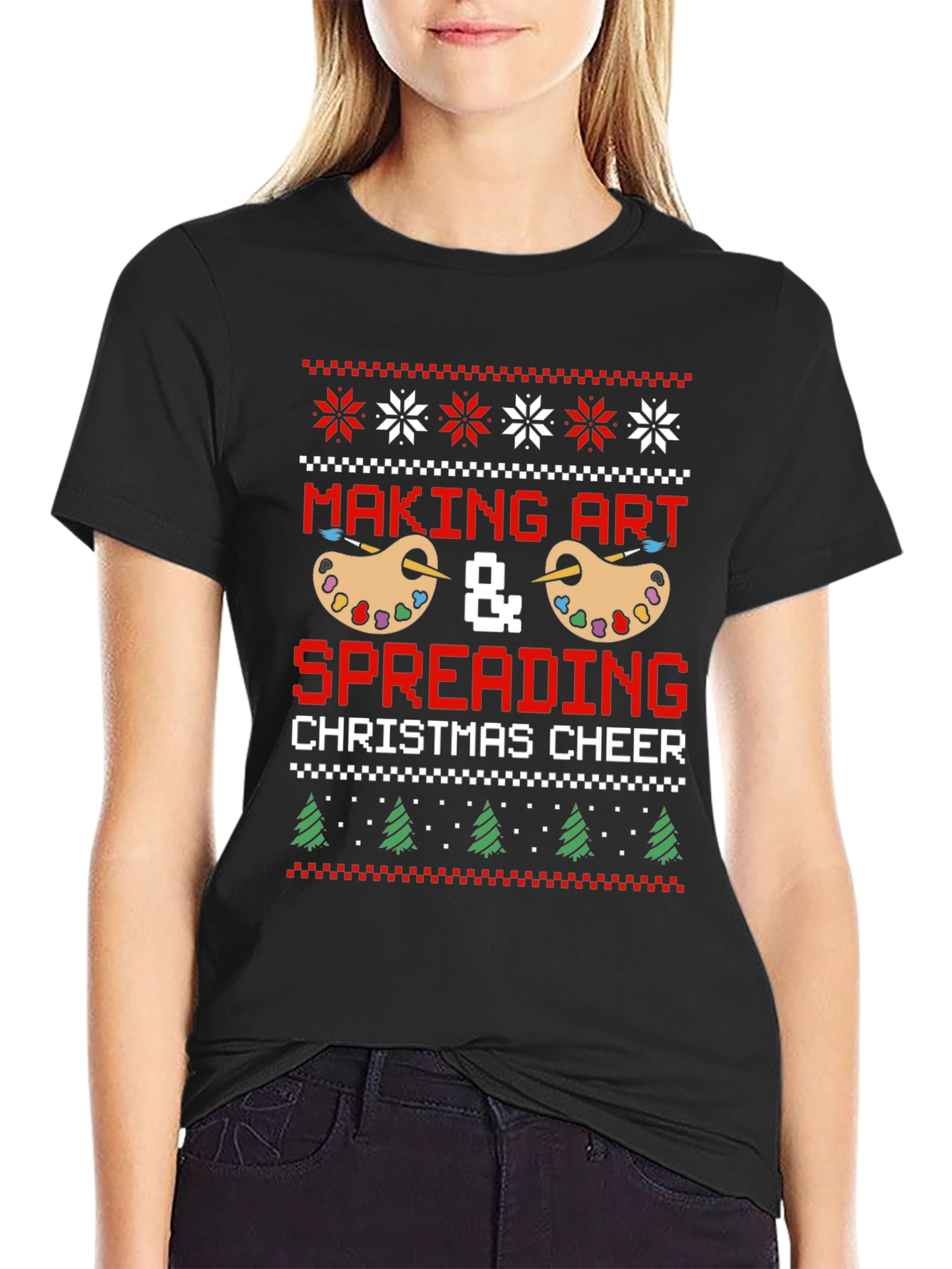 Making Art Christmas Cheer Graphic Tee
