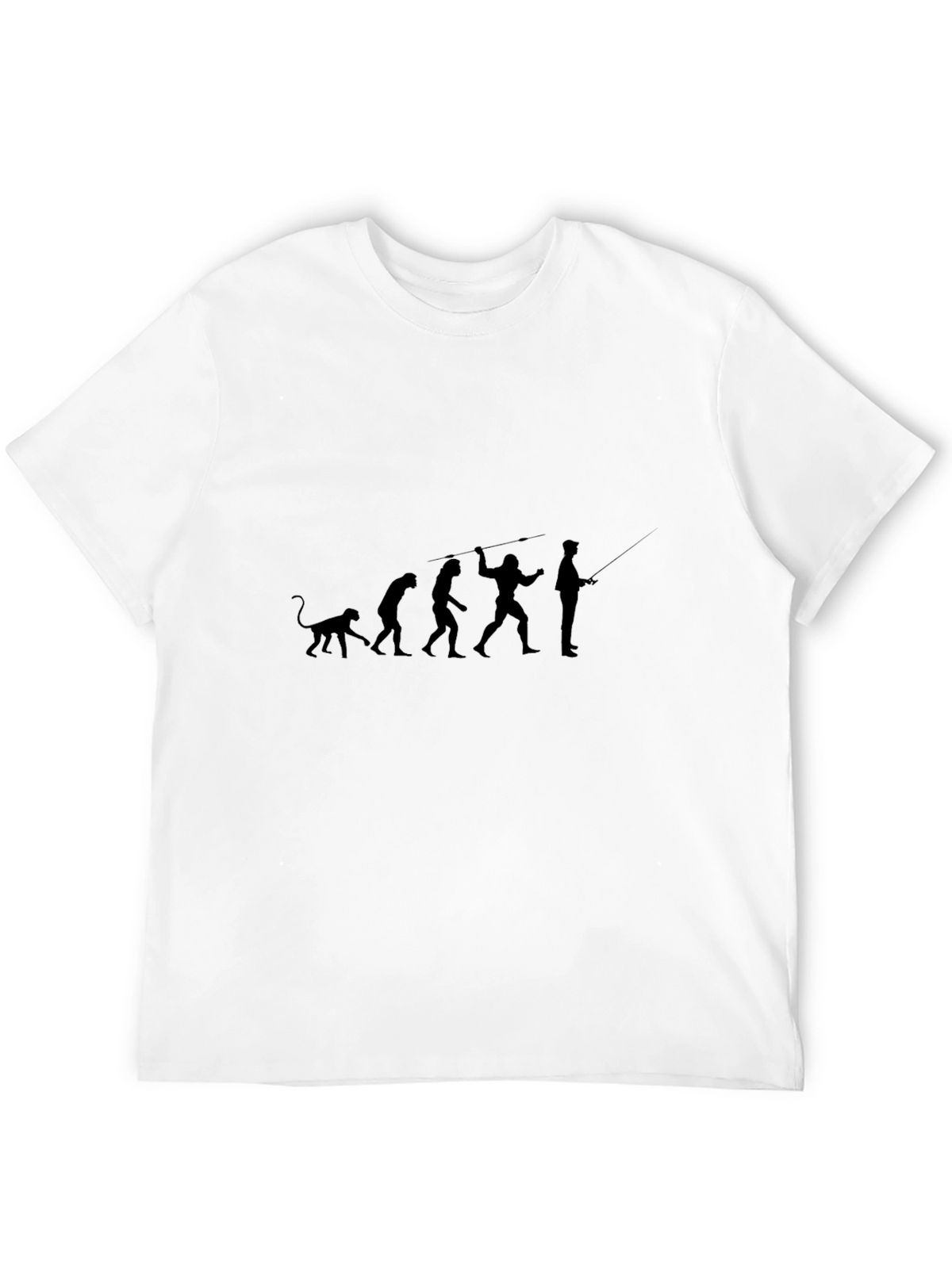 Evolution of Fishing Black T-Shirt