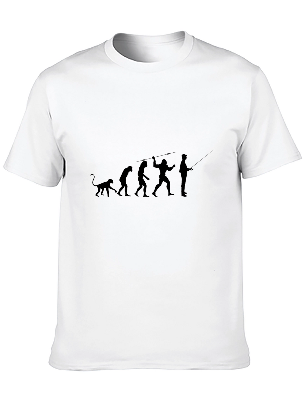 Evolution of Fishing Black T-Shirt