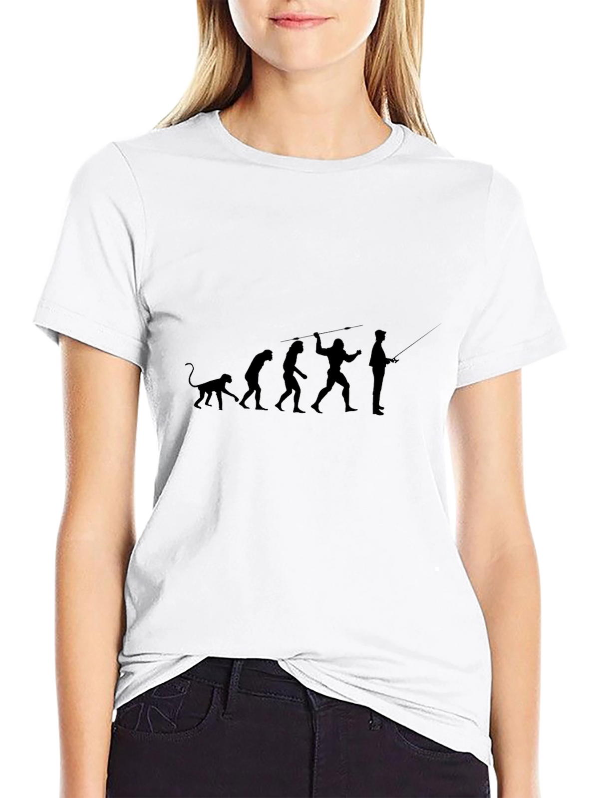 Evolution of Fishing Black T-Shirt
