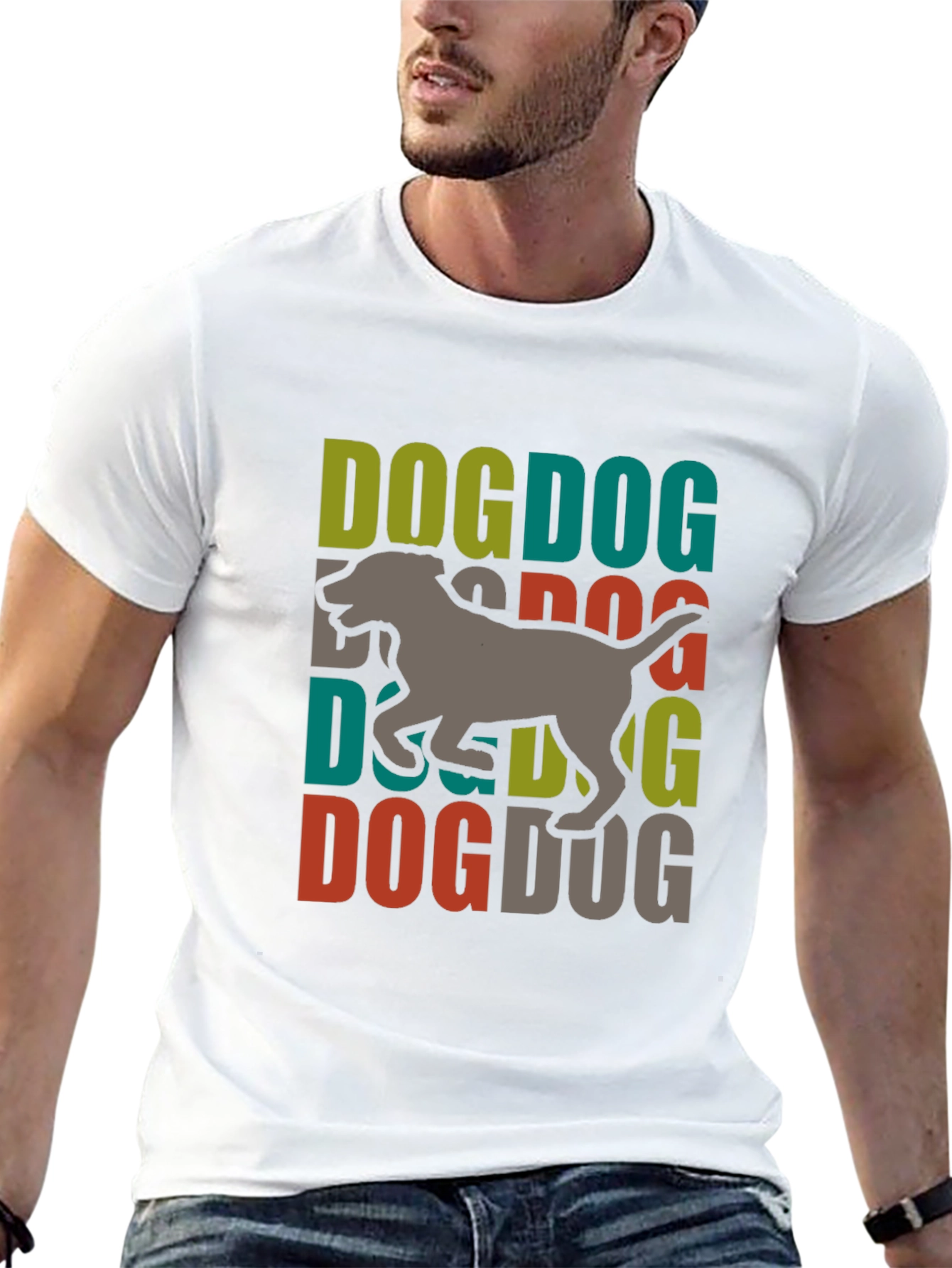Dog Graphic Print Tee - Trendy Dog Lover T-Shirt