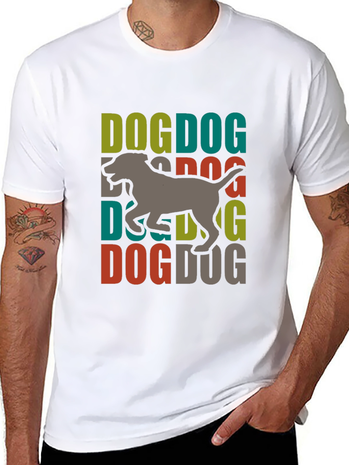 Dog Graphic Print Tee - Trendy Dog Lover T-Shirt