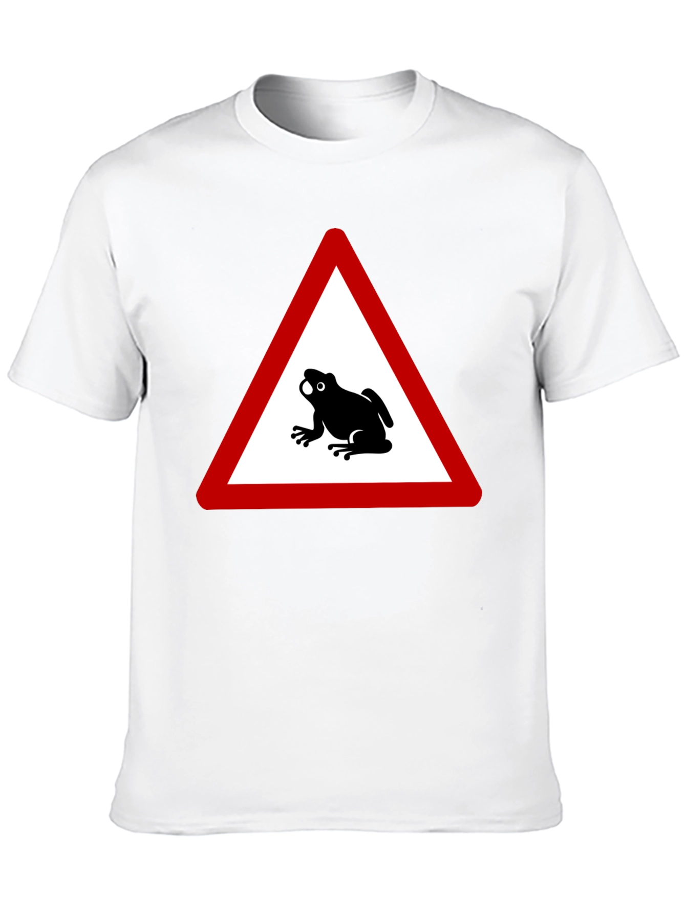 Frog Warning Sign Black T-Shirt