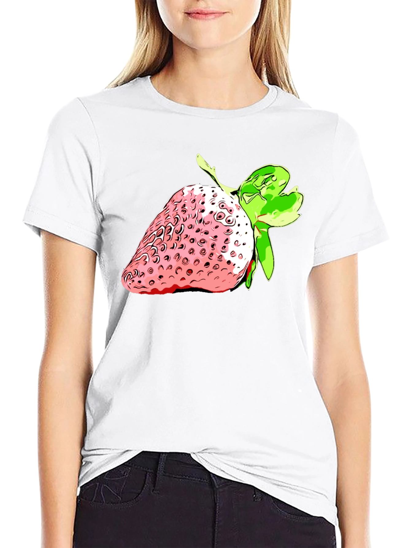 Strawberry Graphic Black T-Shirt - Fresh Style