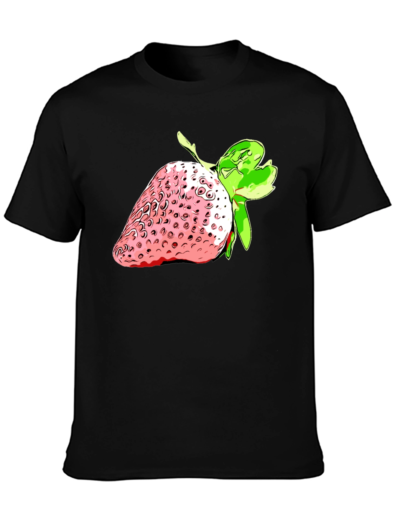 Strawberry Graphic Black T-Shirt - Fresh Style