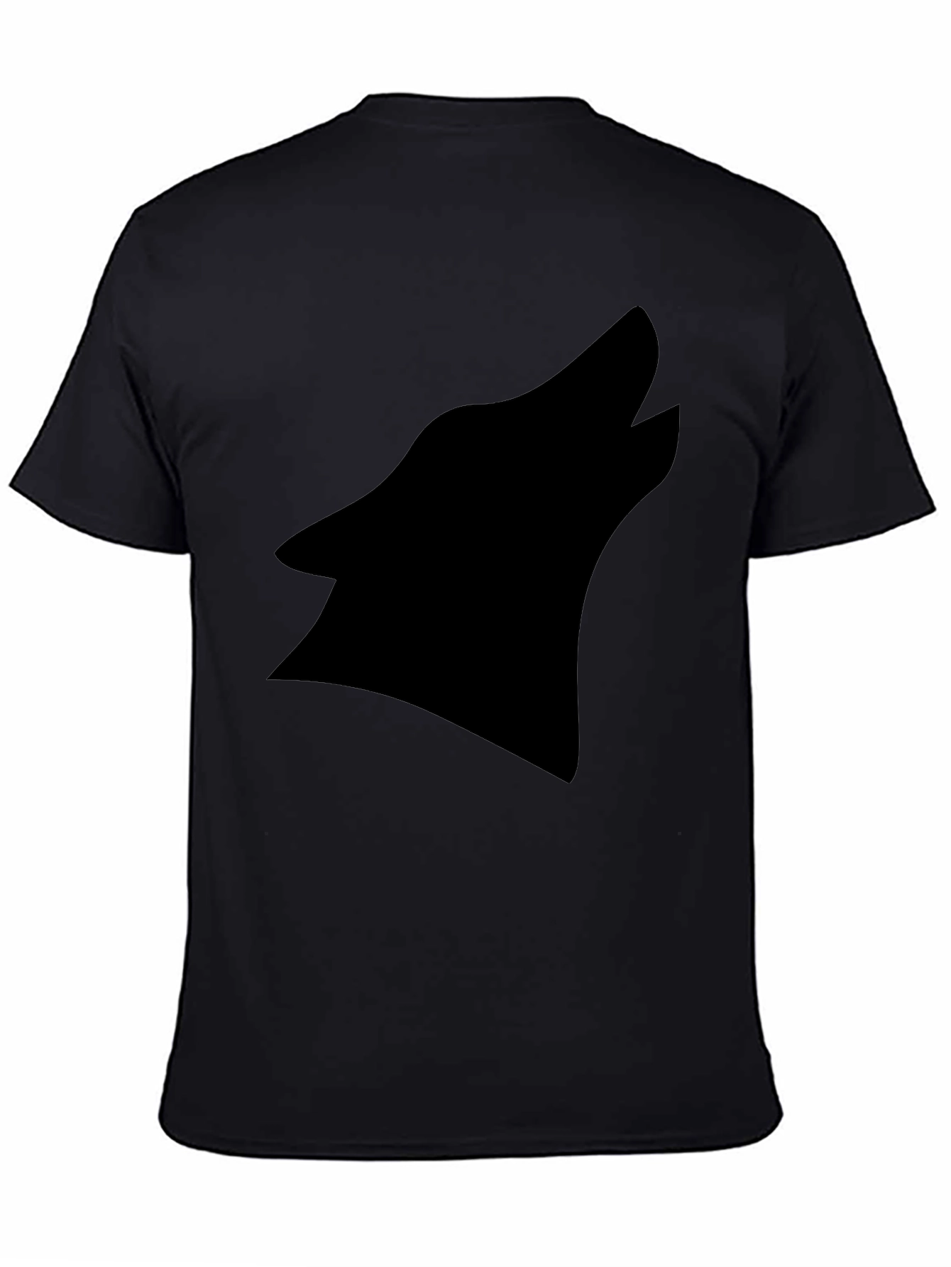 Black Wolf Silhouette Graphic Tee - Modern Style