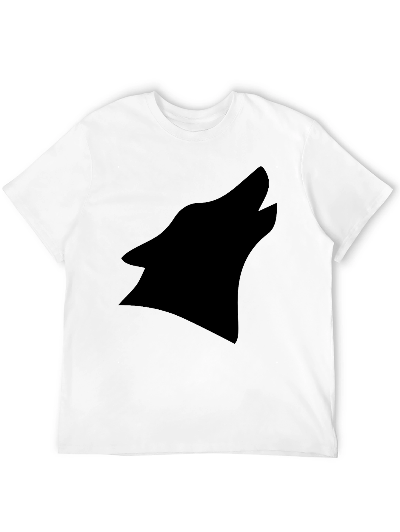 Black Wolf Silhouette Graphic Tee - Modern Style