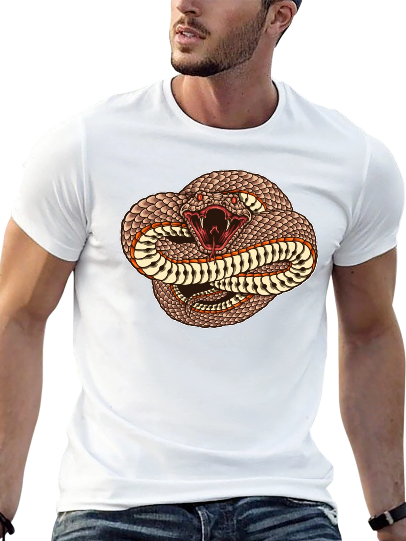 Snake Graphic T-Shirt - Black