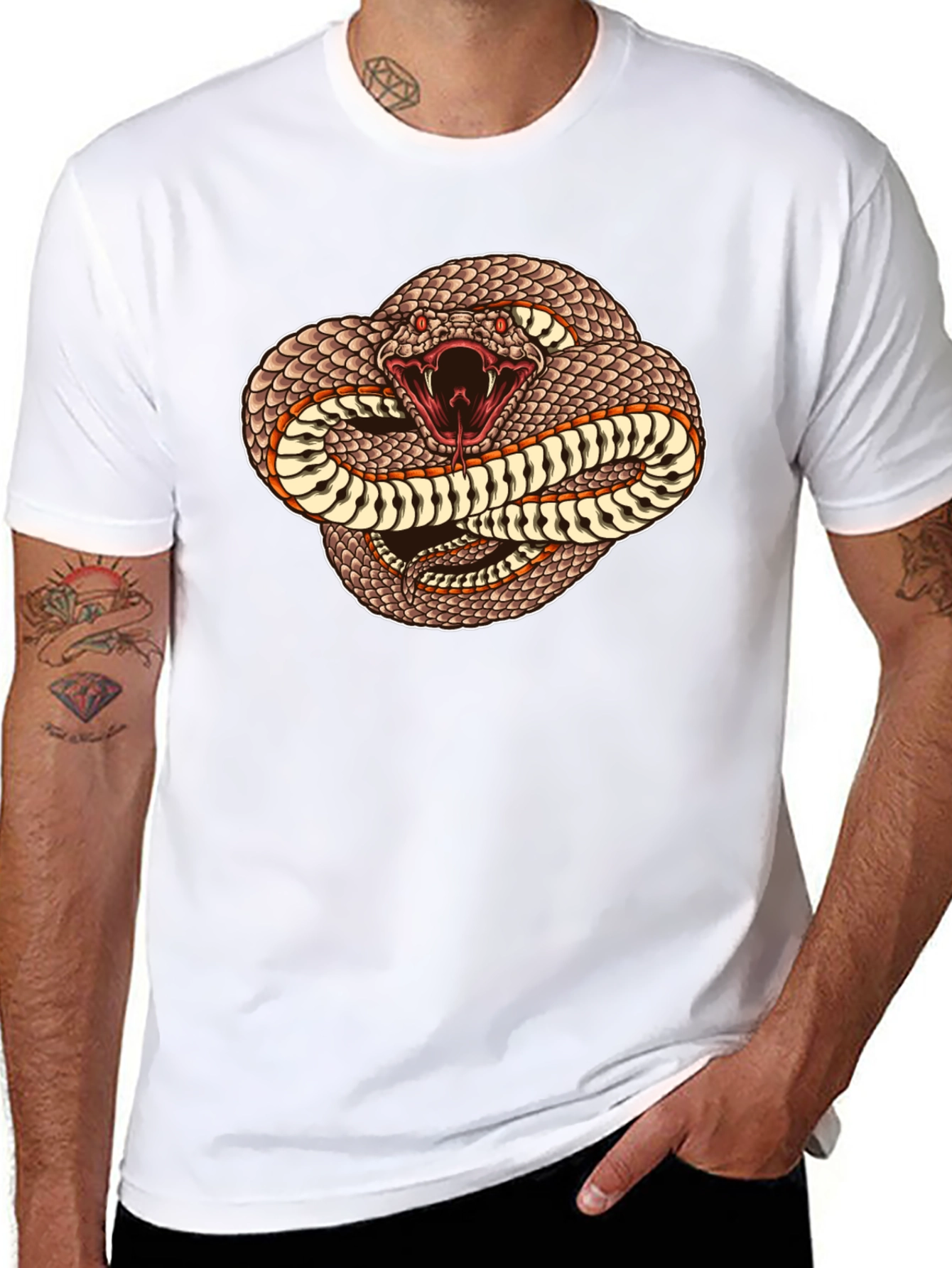 Snake Graphic T-Shirt - Black