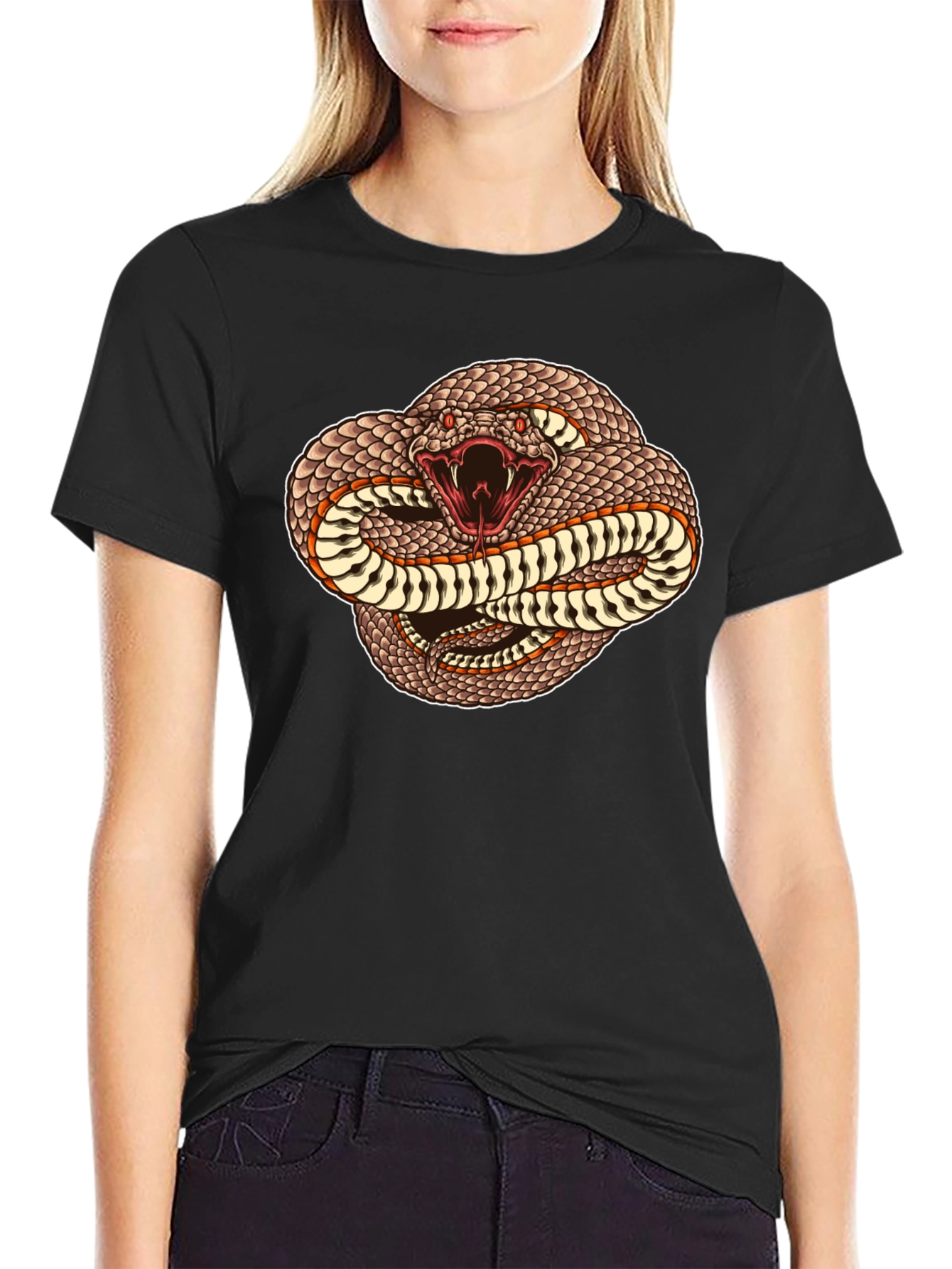 Snake Graphic T-Shirt - Black