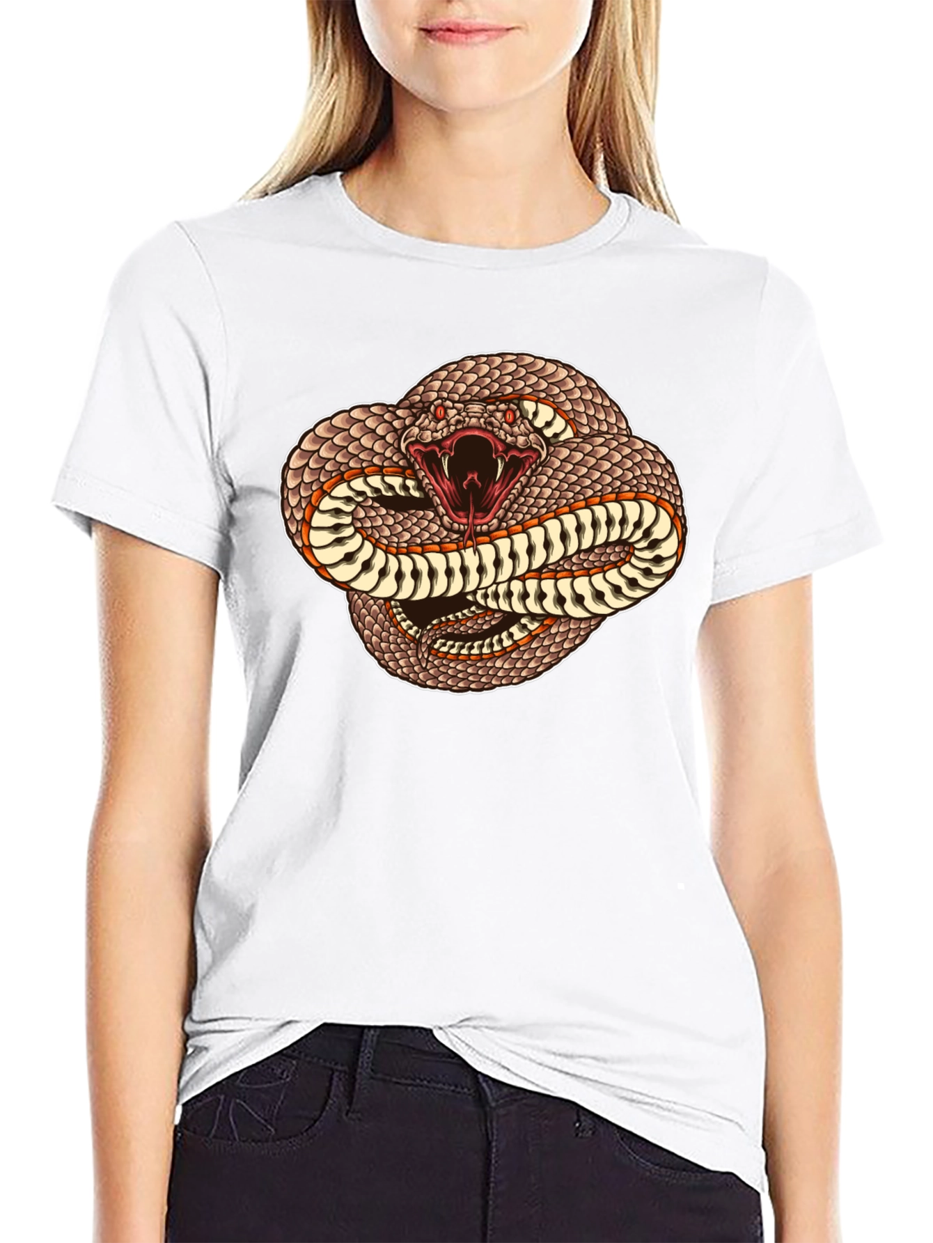 Snake Graphic T-Shirt - Black