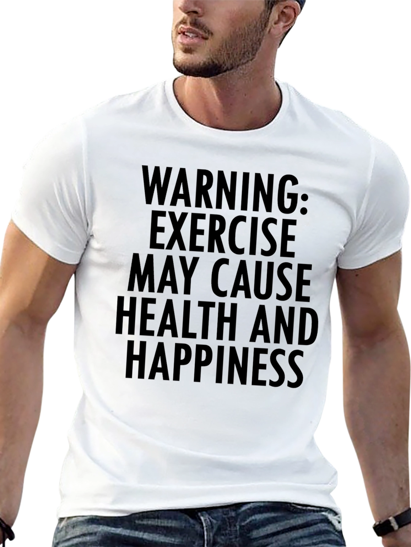 Warning: Exercise May Cause Health & Happiness Graphic Tee