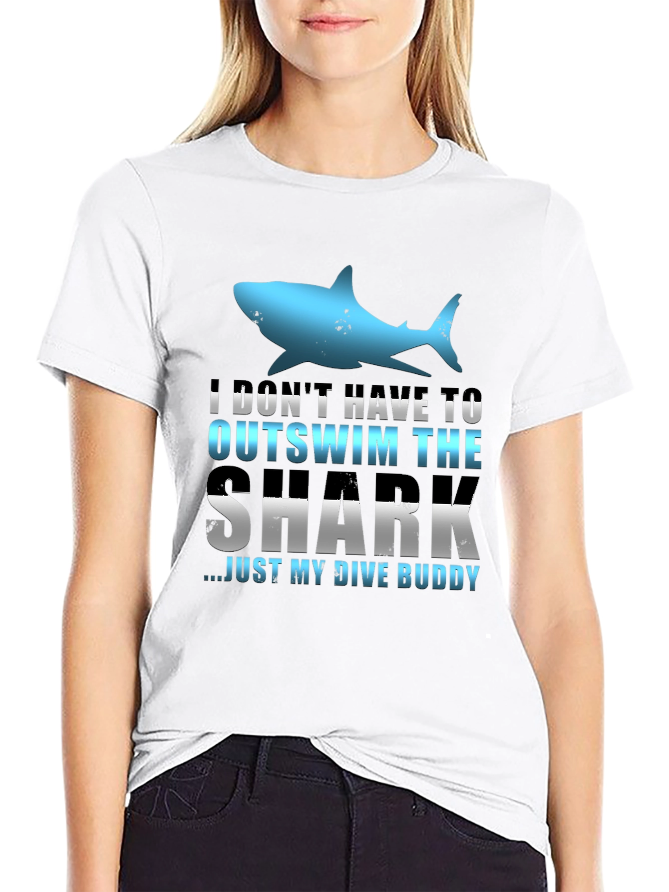 Funny Dive Buddy Shark Graphic Tee