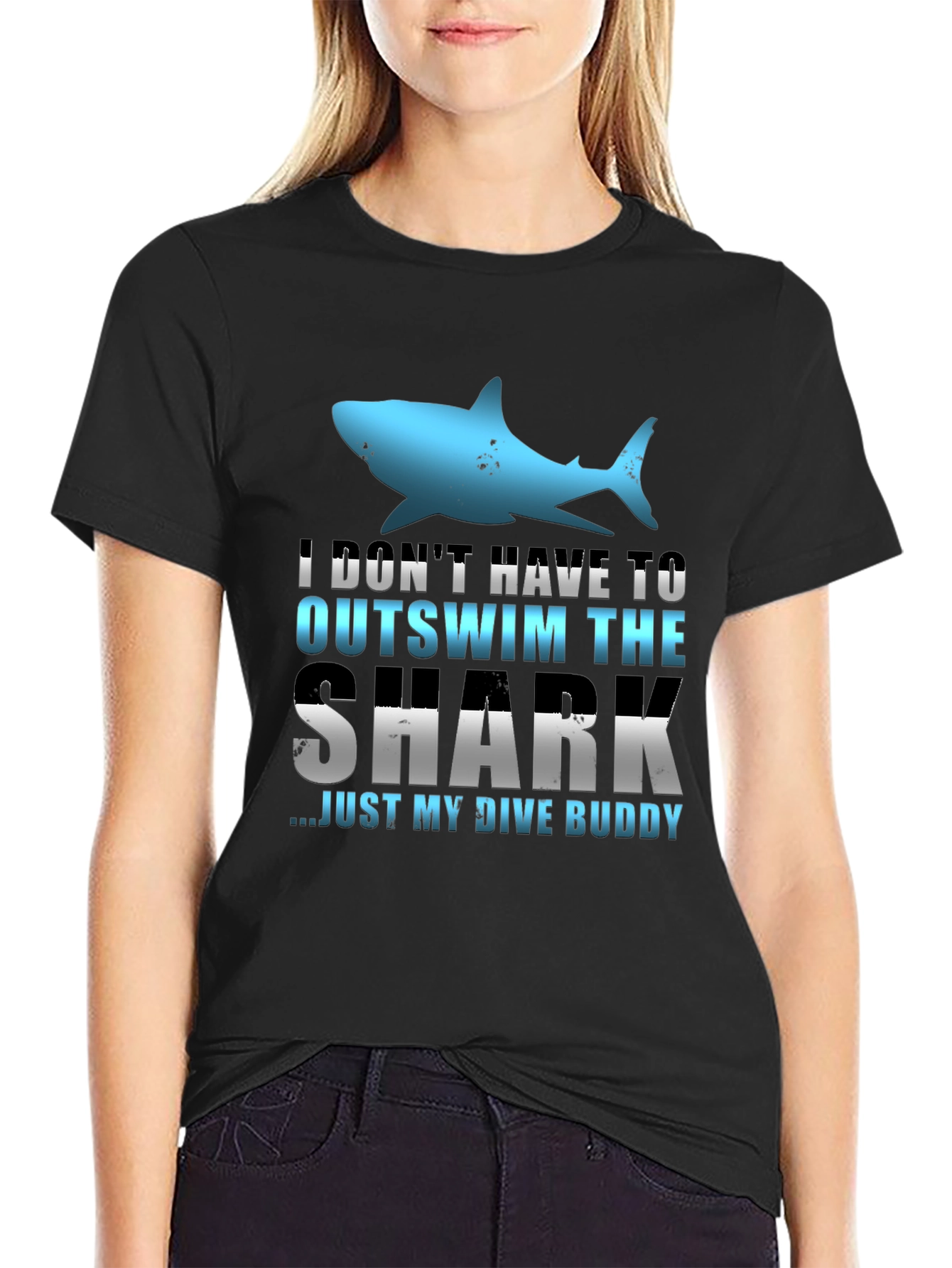 Funny Dive Buddy Shark Graphic Tee