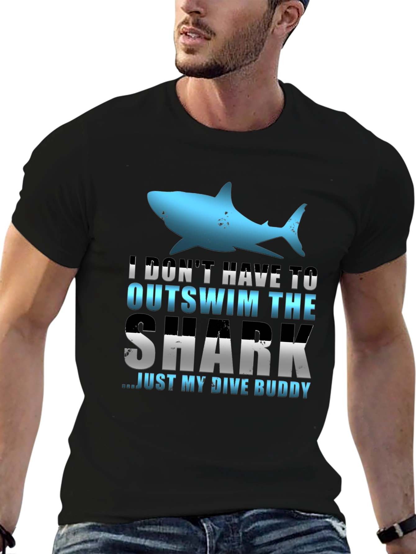 Funny Dive Buddy Shark Graphic Tee