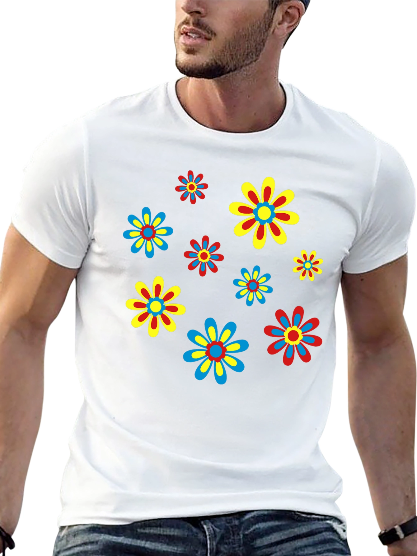 Retro Flower Power T-Shirt - Funky Floral Design