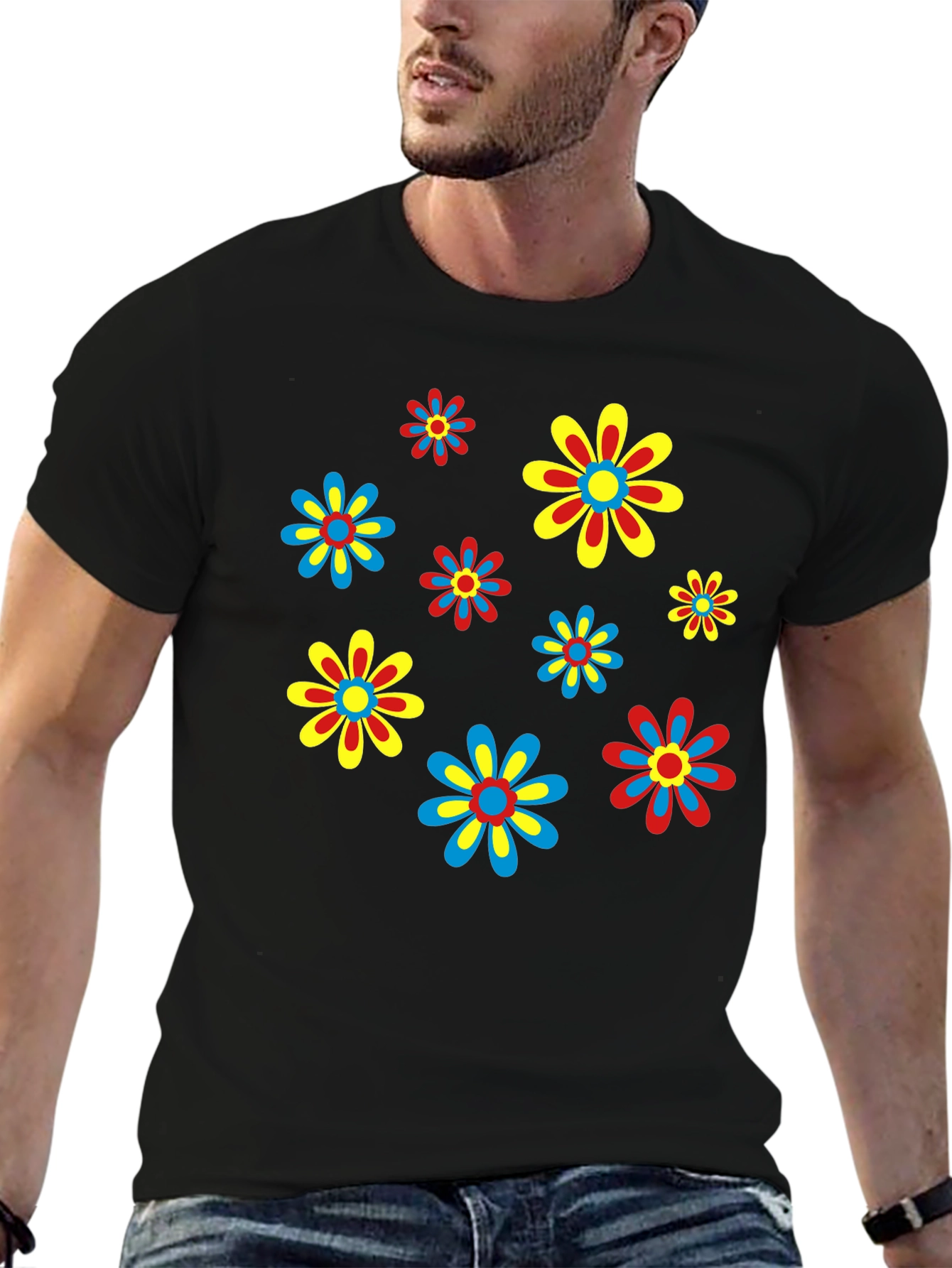 Retro Flower Power T-Shirt - Funky Floral Design