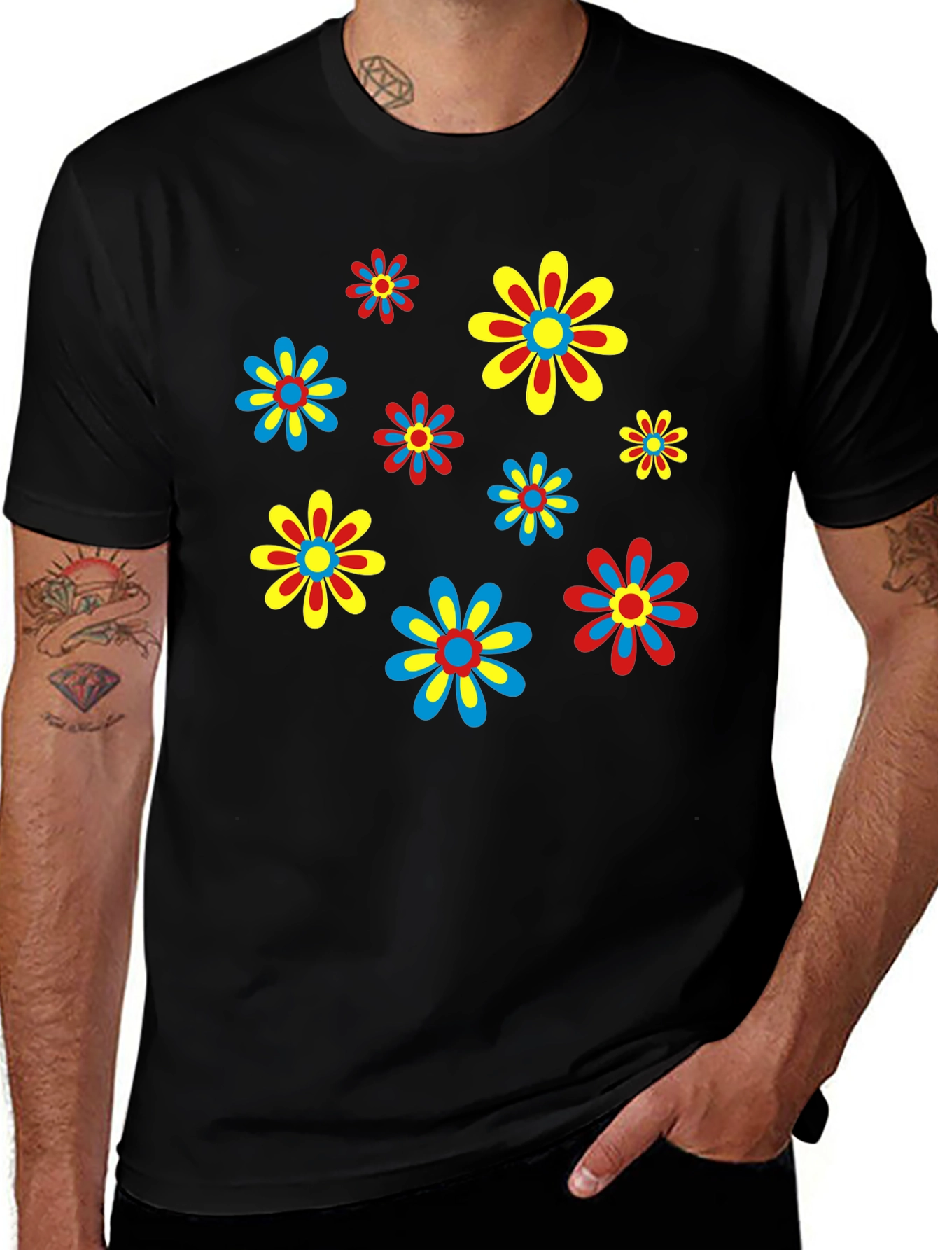 Retro Flower Power T-Shirt - Funky Floral Design