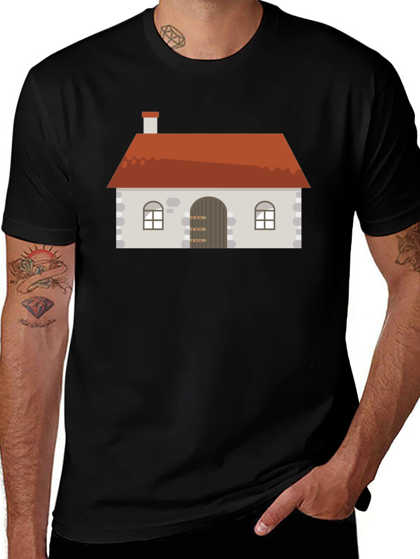 House Graphic Black T-Shirt