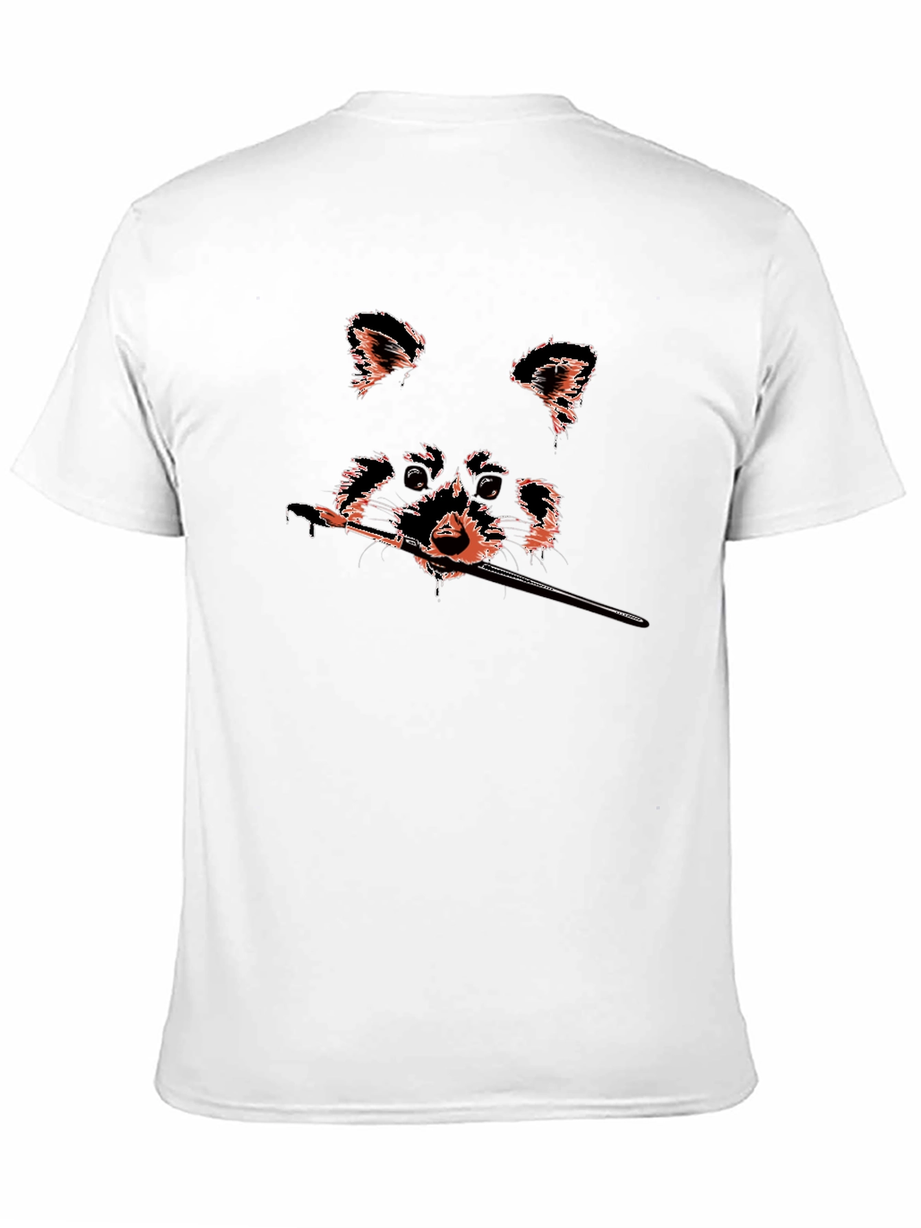 Raccoon Artist Graphic Tee - Black Cotton T-Shirt
