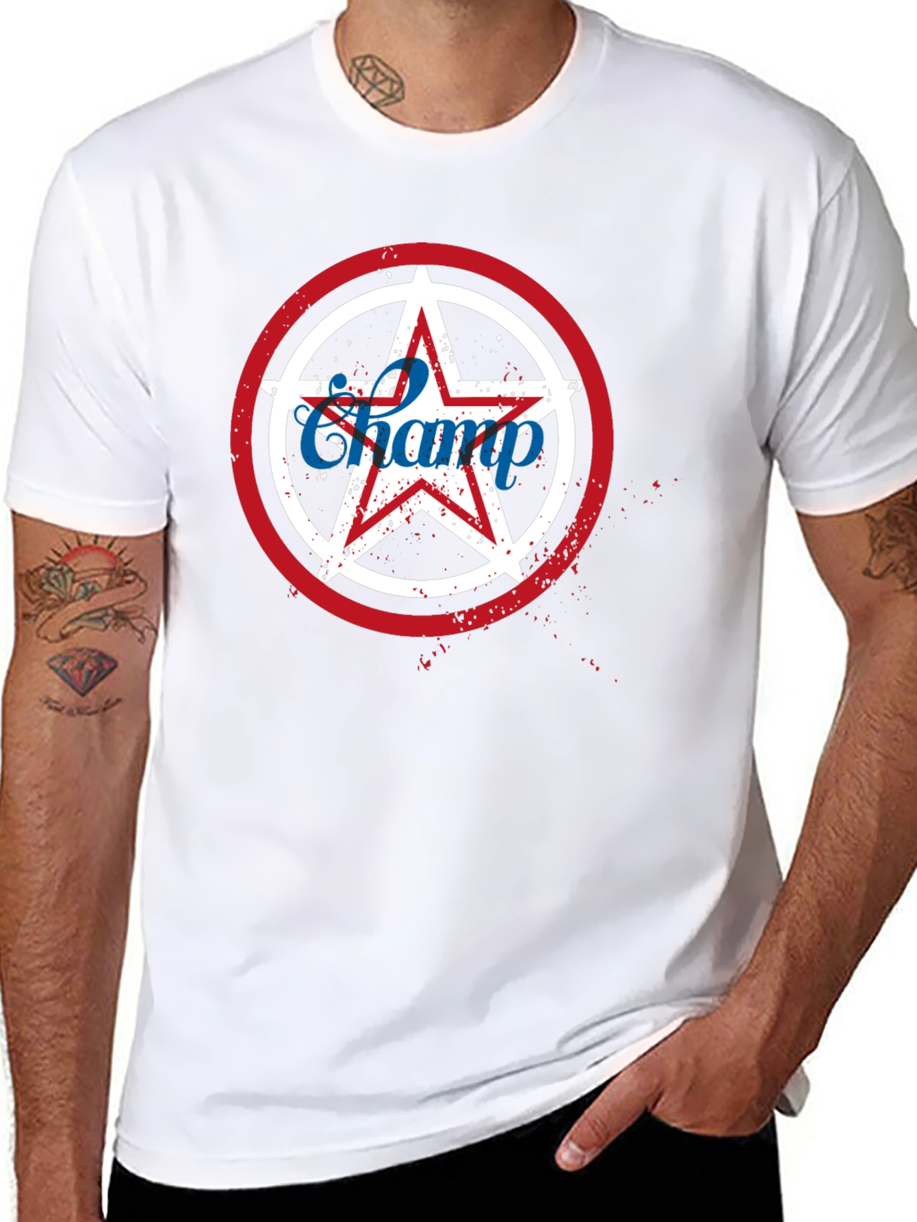 Champ Star Graphic T-Shirt - Patriotic USA Design