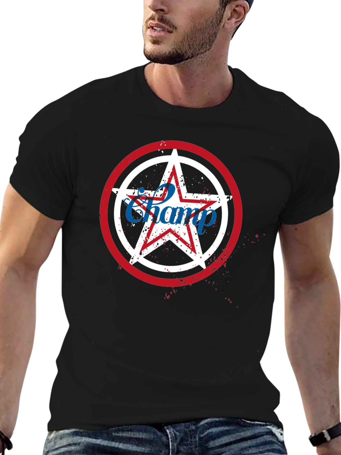 Champ Star Graphic T-Shirt - Patriotic USA Design