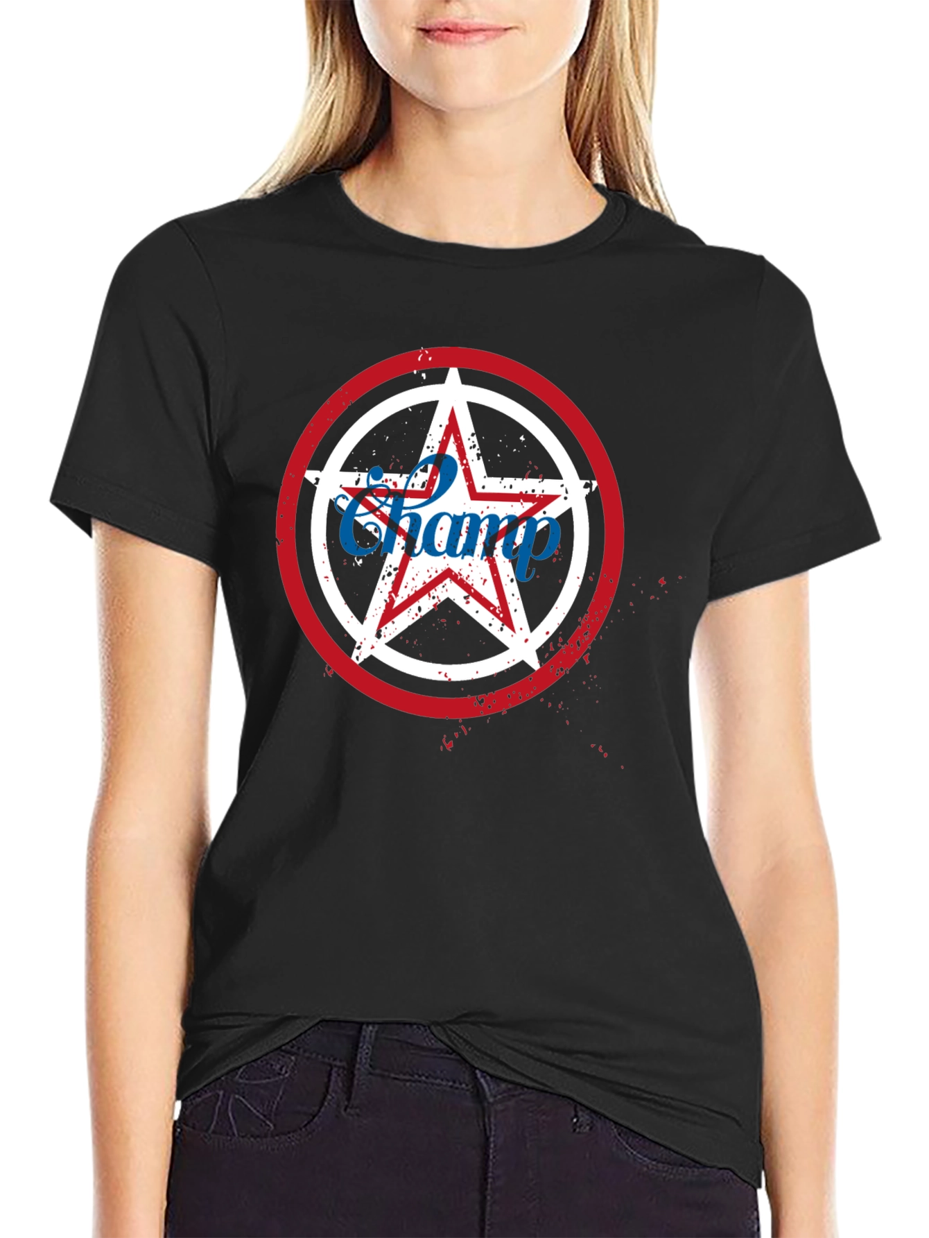 Champ Star Graphic T-Shirt - Patriotic USA Design