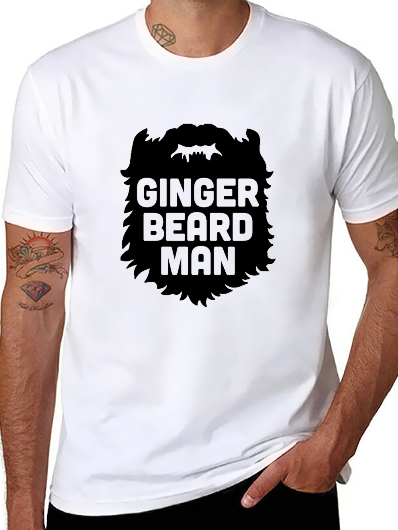 Ginger Beard Man Black T-Shirt
