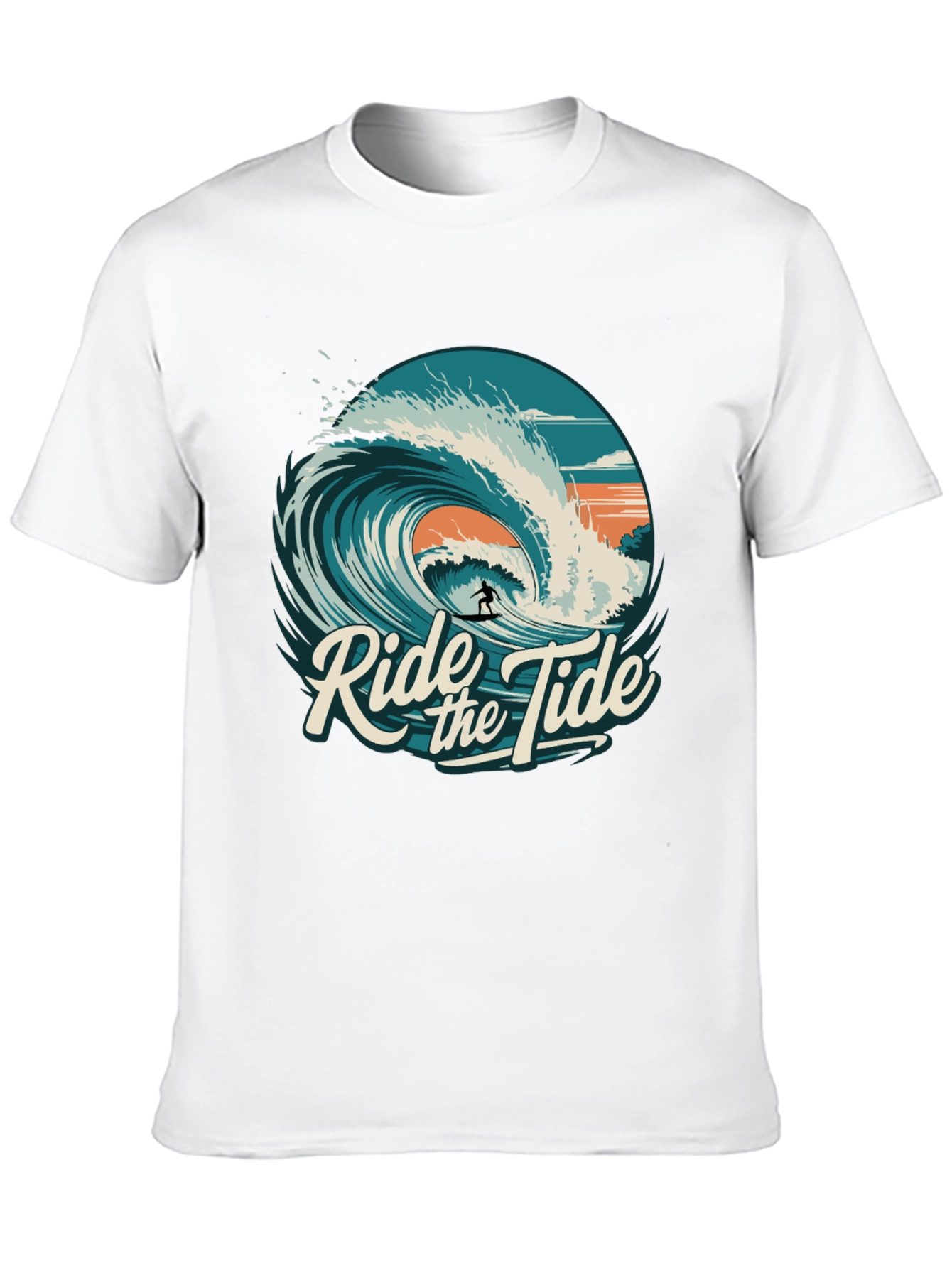 Ride the Tide Graphic T-Shirt - Surfer Design