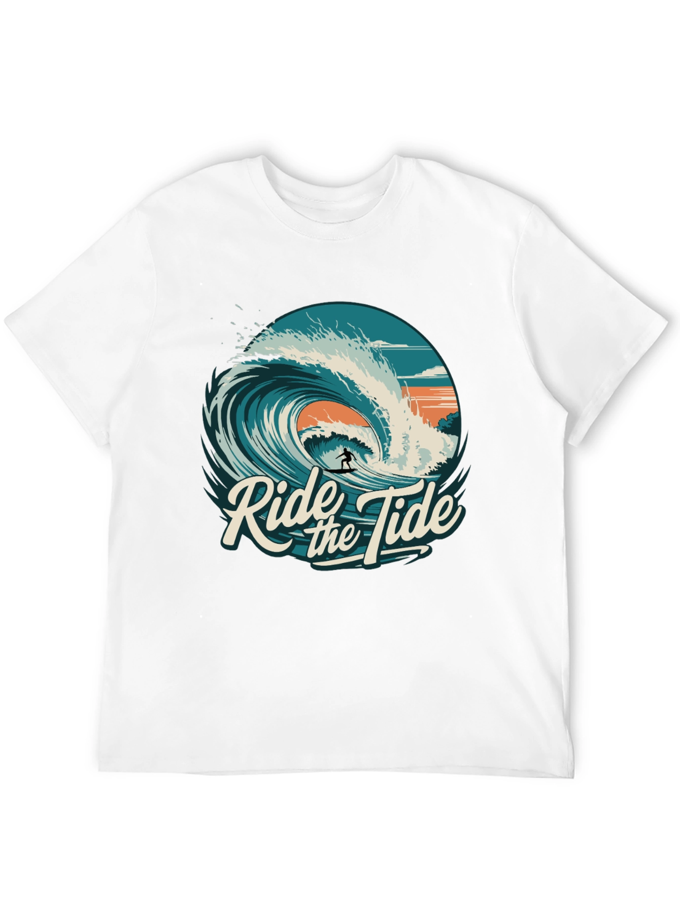 Ride the Tide Graphic T-Shirt - Surfer Design