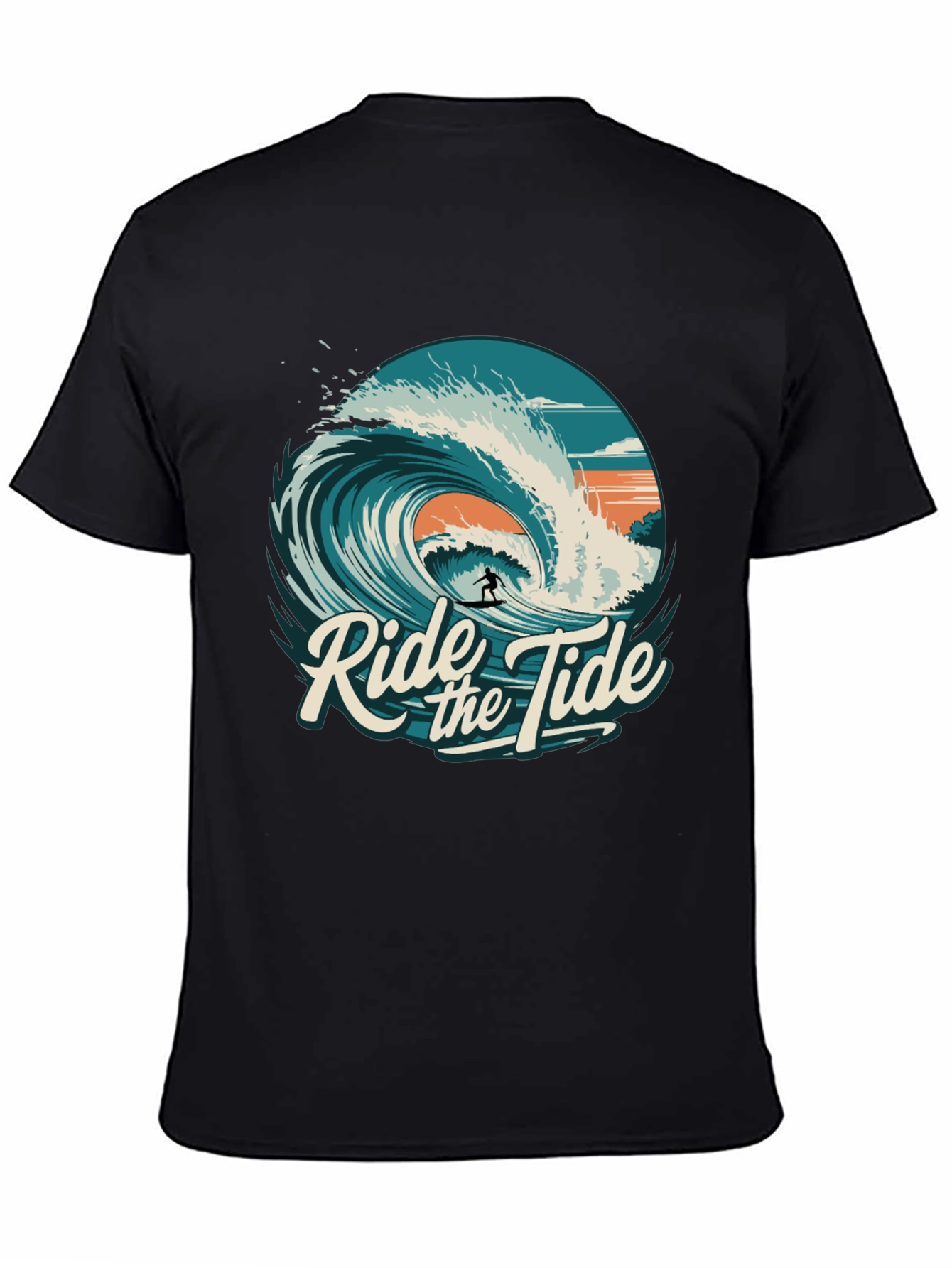 Ride the Tide Graphic T-Shirt - Surfer Design