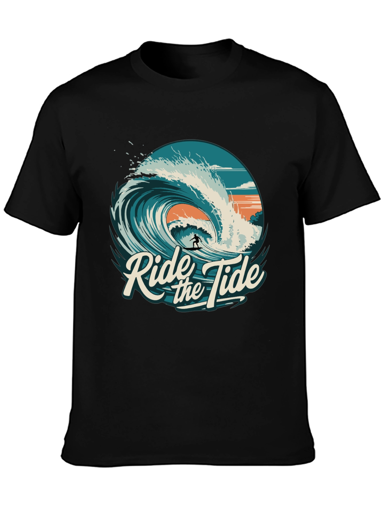 Ride the Tide Graphic T-Shirt - Surfer Design