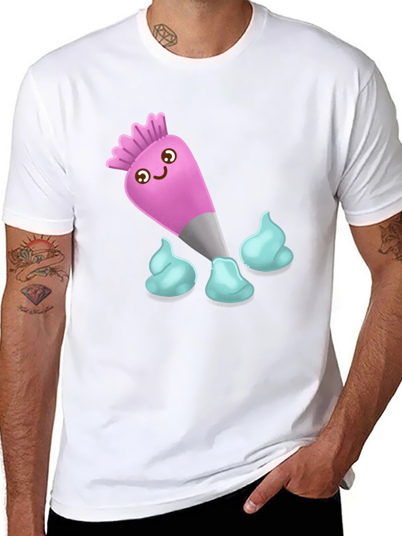 Cute Cartoon Pastry Bag T-Shirt