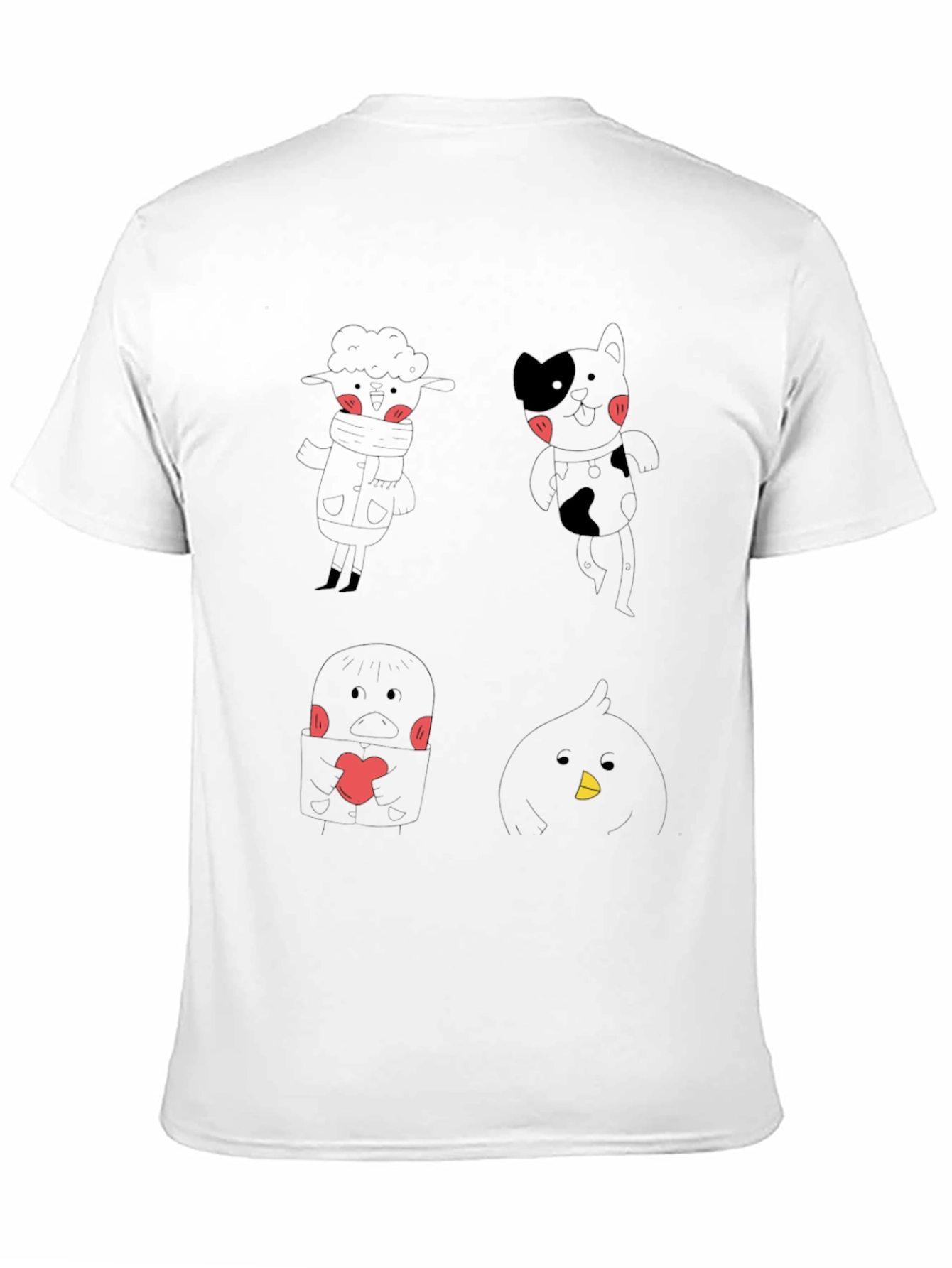 Cute Cartoon Character Graphic Black T-Shirt