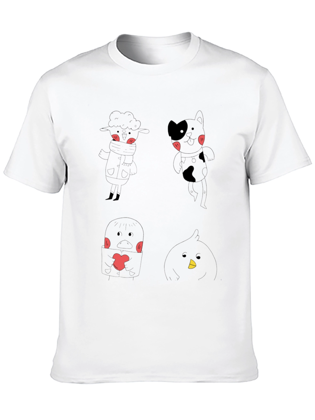 Cute Cartoon Character Graphic Black T-Shirt