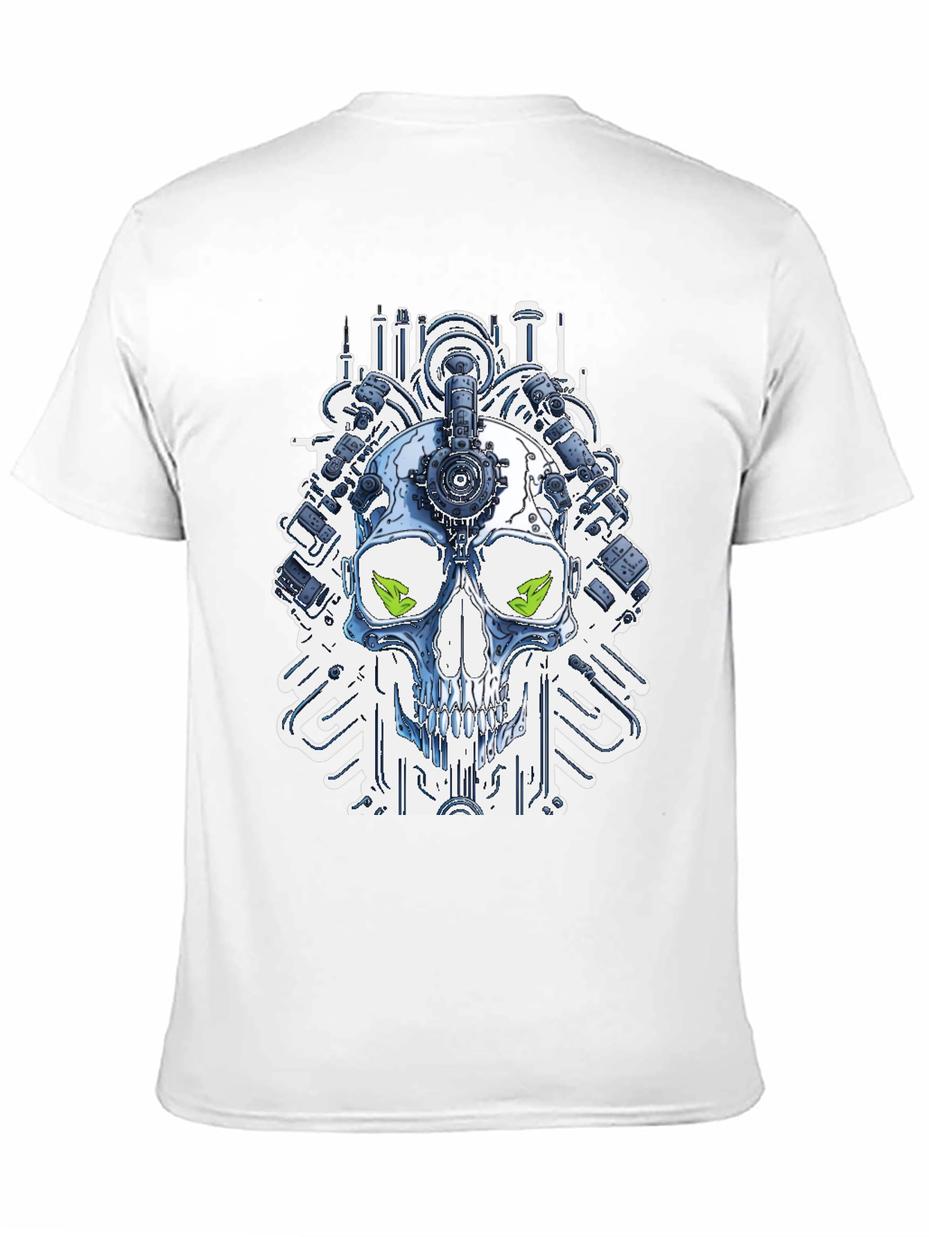Steampunk Skull Graphic T-Shirt - Modern Tech Design