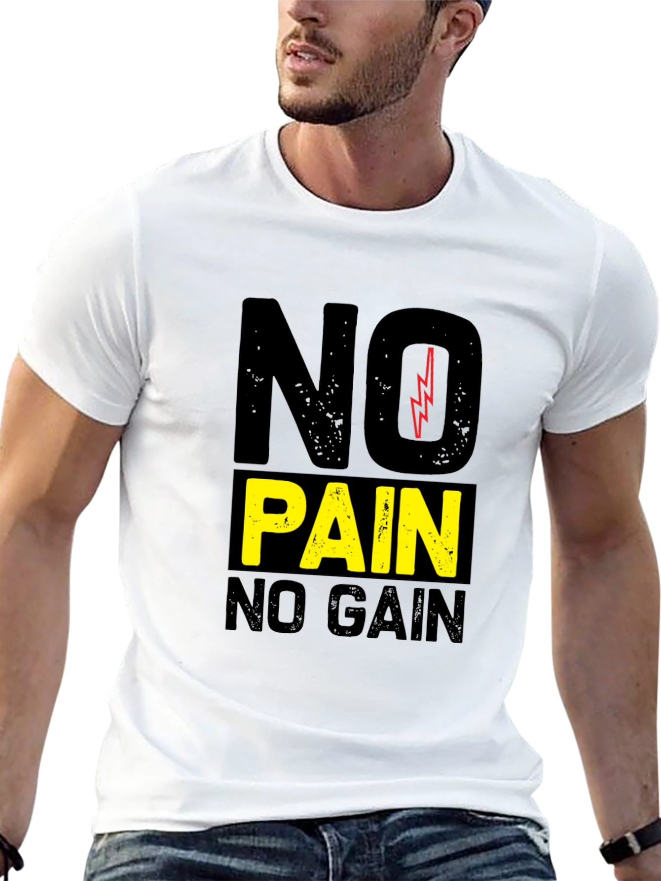 Motivational No Pain No Gain Graphic Tee