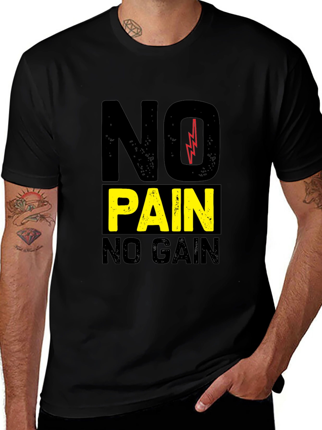 Motivational No Pain No Gain Graphic Tee