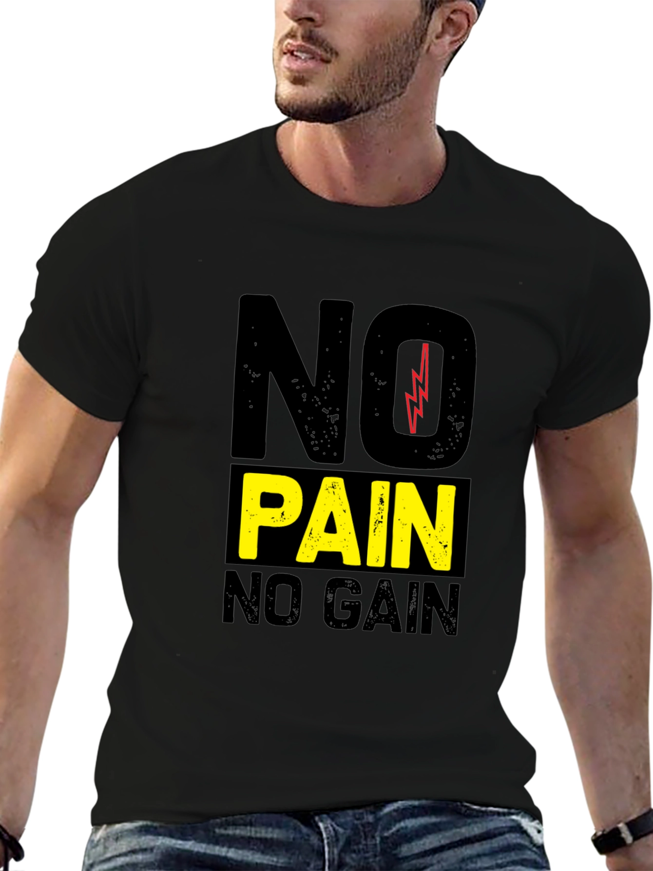Motivational No Pain No Gain Graphic Tee