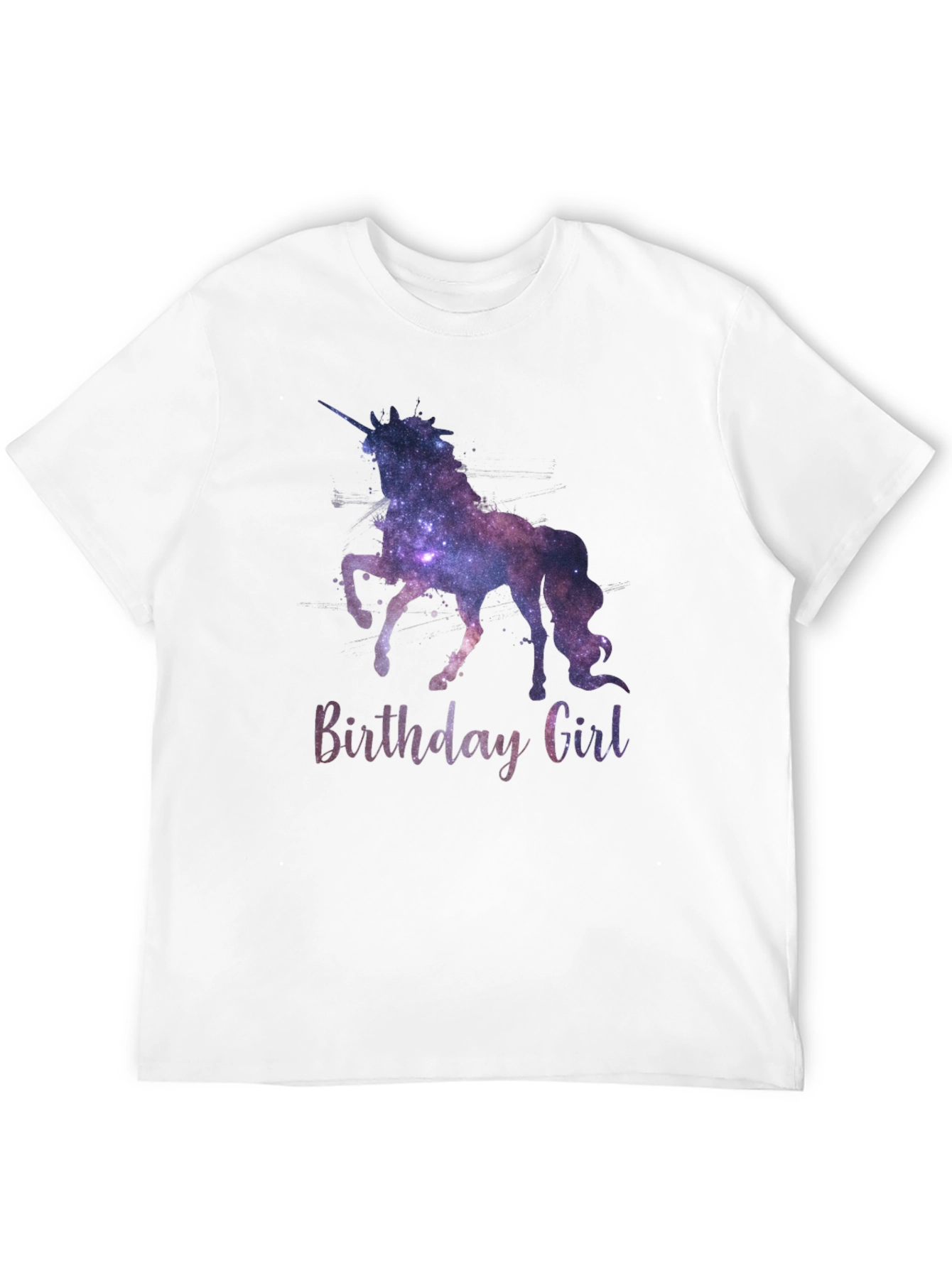 Unicorn Birthday Girl T-Shirt Galaxy Design