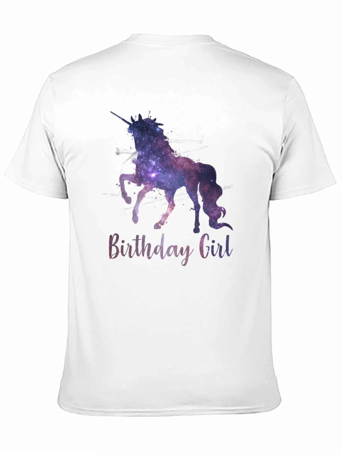 Unicorn Birthday Girl T-Shirt Galaxy Design